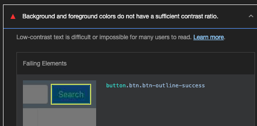 Background and Foreground colors do not produce enough contrast. Google Lighthouse opportunity. 