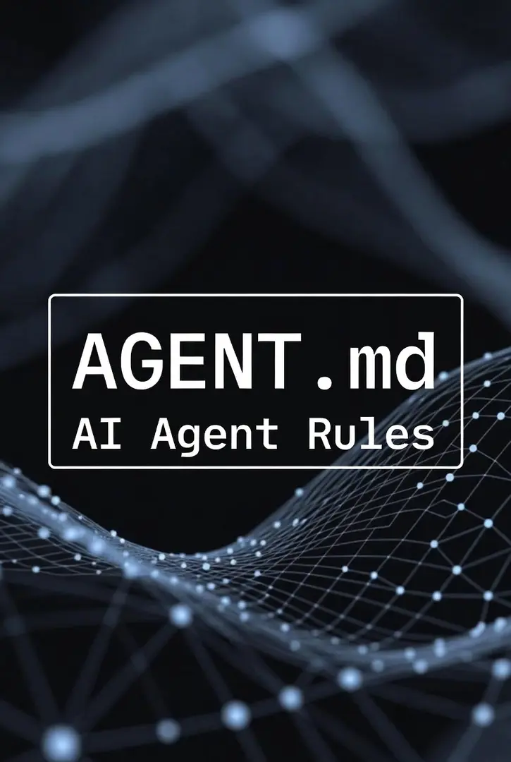 Shows the text, "AI Agent Rules: AGENT.md"