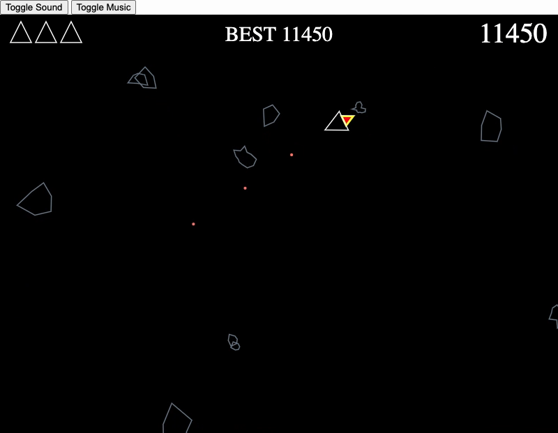 Screenshot of GeoAsteroids