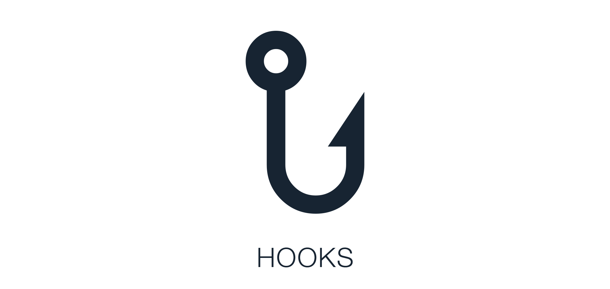 A hook going through the word 'git'